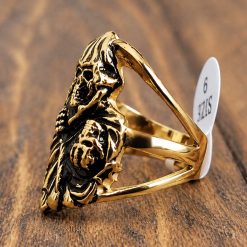 Sons of Anarchy Grim Reaper Stainless Steel Ring | Biker Reaper Scythe Band | Secure Checkout | Tracked Shipping | 7-Day Easy Returns - Image 5
