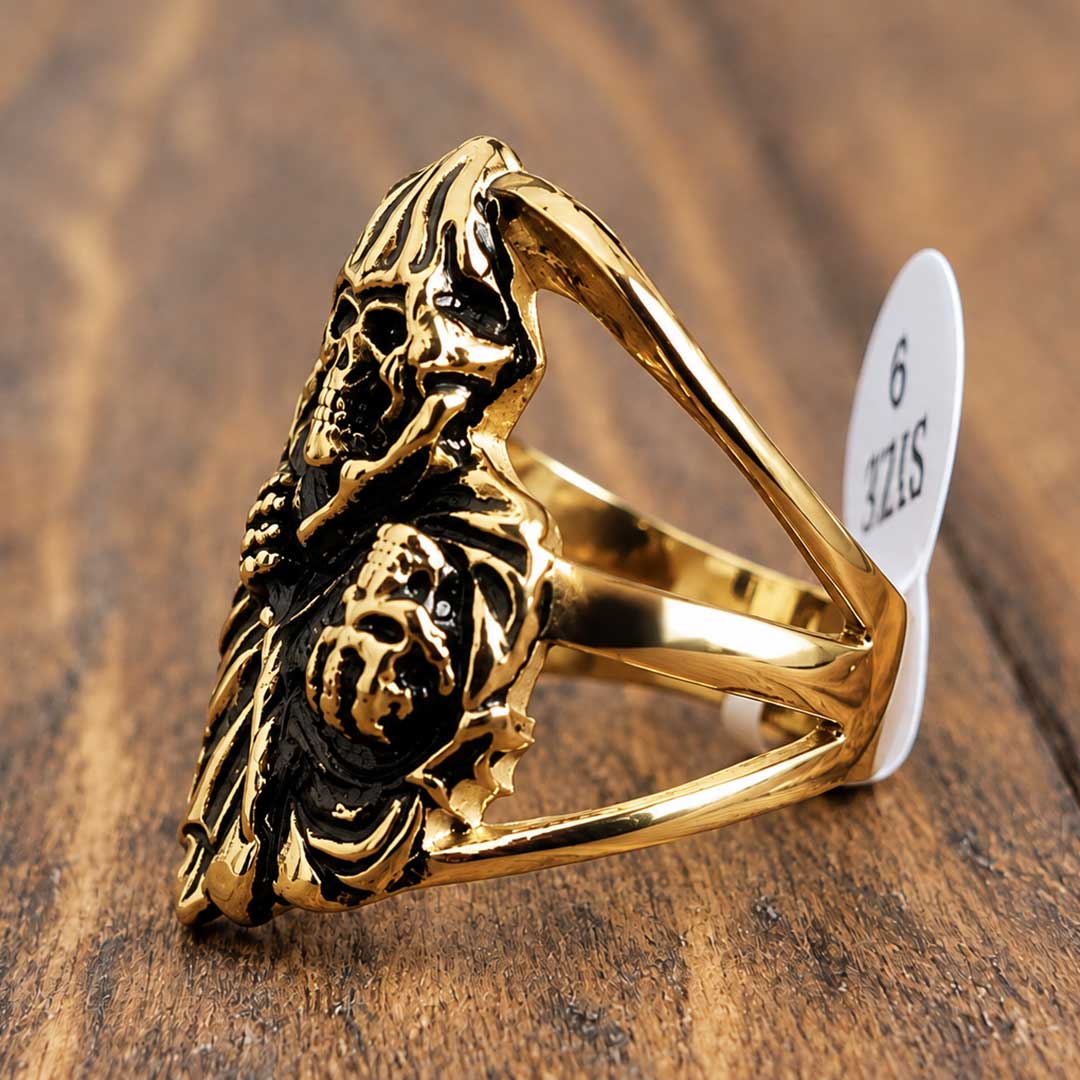 Sons of Anarchy Grim Reaper Stainless Steel Ring | Biker Reaper Scythe Band | Secure Checkout | Tracked Shipping | 7-Day Easy Returns - Image 5
