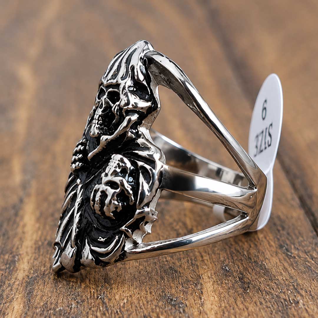 Sons of Anarchy Grim Reaper Stainless Steel Ring | Biker Reaper Scythe Band | Secure Checkout | Tracked Shipping | 7-Day Easy Returns - Image 6